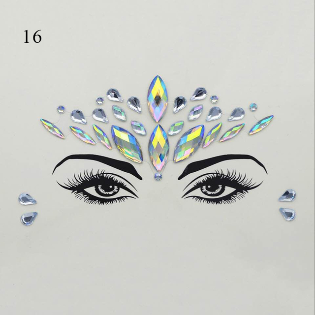 Crystal Tattoo Sticker Drill Stickers Eyes Sticker Party Face Stickers Face Decoration Diamond Masquerade Temporary Tattoo