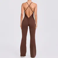 Yoga Set Backless Sleeveless One-piece Suit Female Rompers Quick Dry Sexy Yoga Clothes Workout Bodysuits Sports Jumpsuit Women 1