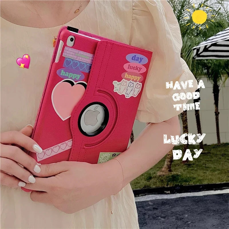 Enhanced Rotating iPad Mini Protective Case with Sticker