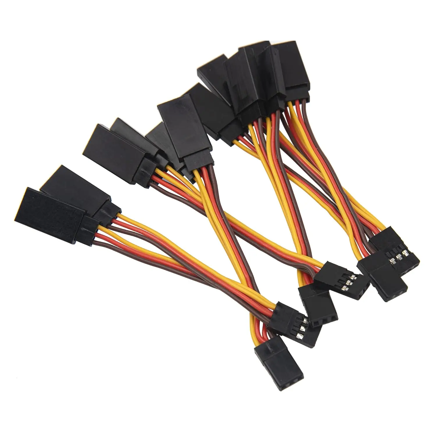 Lot de 6 câbles servo Y JR 7cm pour voiture RC, avion, hélicoptère