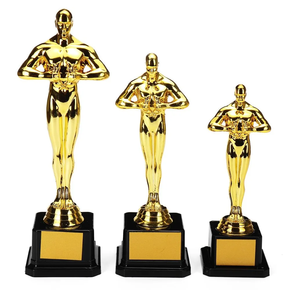 18cm 21cm 26cm Oscar Trophy Awards Plastic Replica Little Golden Man Cup Gold-Plated Party Celebrations Gifts Craft Souvenirs