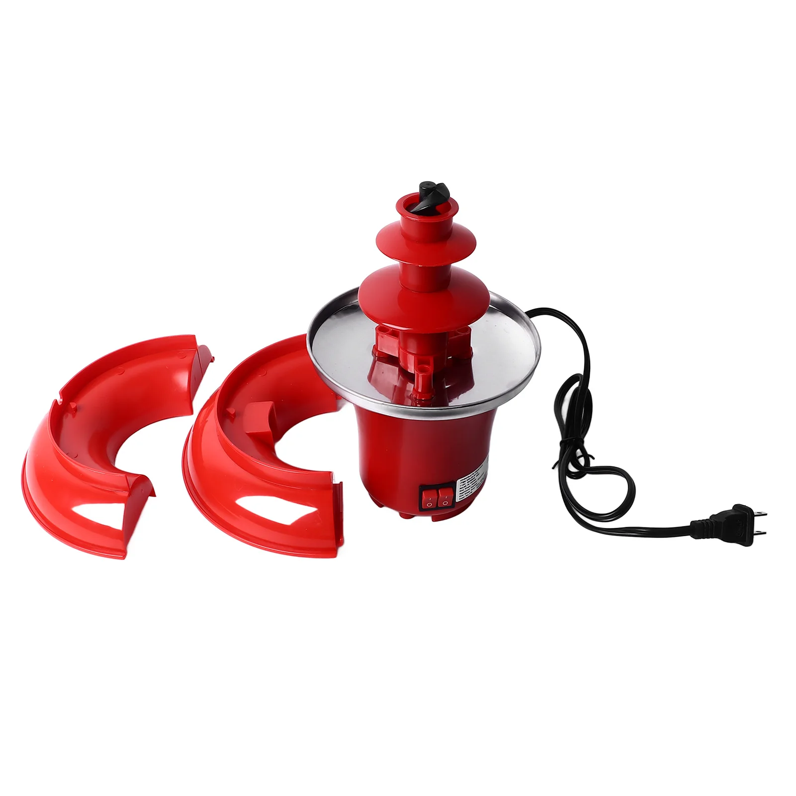 Chocolate Fountain Machine Three Layer Chocolate Fountain Detachable Mini Fondue US Plug 110V for Party chocolate fountain machine