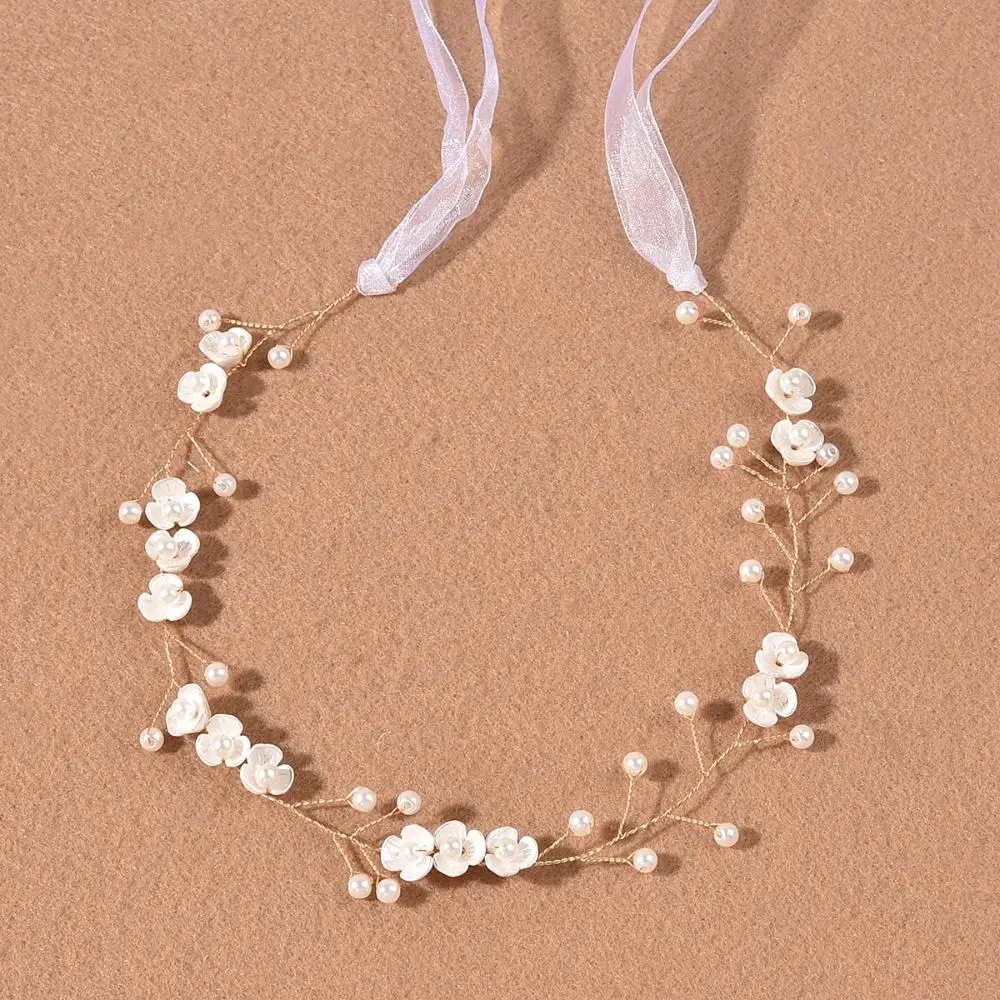Girls Headpiece Hair Accessories Pearl Hair Vine Handmade Headwear Bride Headbands