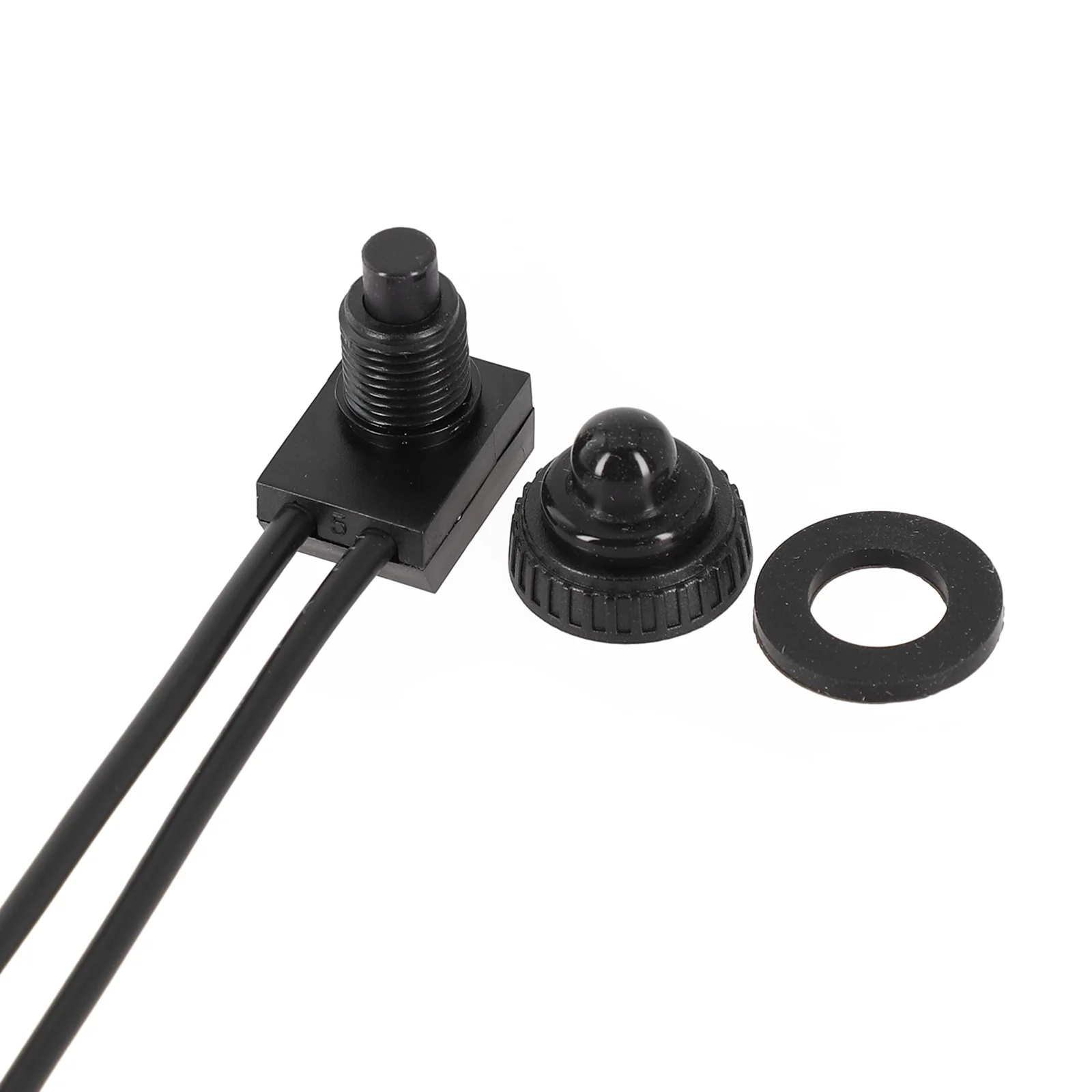 Ein-Aus-Schalter, Drucktastenschalter, rot/schwarz, Gummiabdeckung, robust, wasserdicht, mit Leitungen, Draht, 12 V, 250 V, 3 A, Bakelit-Basis, KP107 – Detail 22