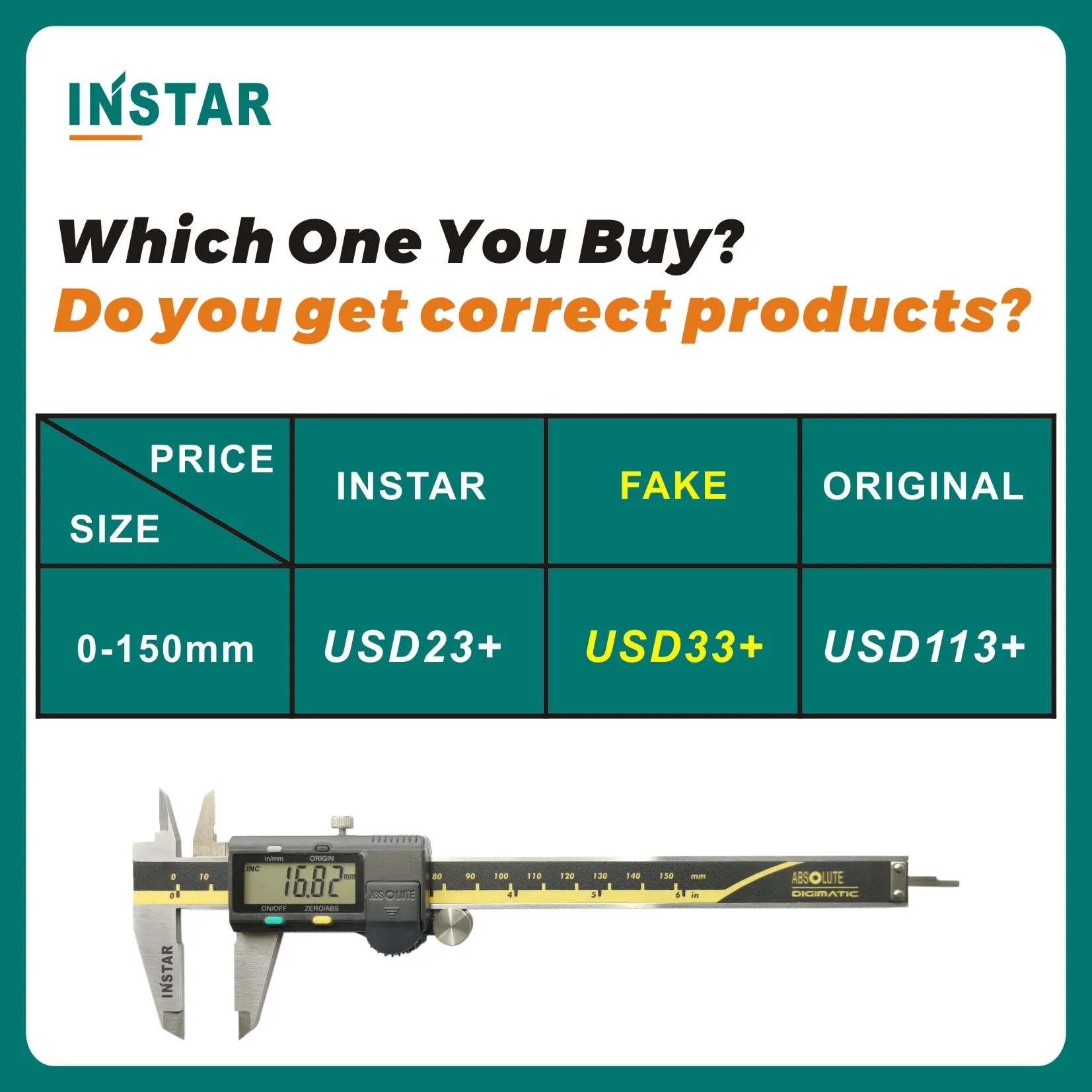 인스타 디지털 켈리퍼 스테인레스 스틸 산업 품질 전자 버니어 켈리퍼, 0-150mm, 6 인치, 200mm, 300mm, 0.01mm
