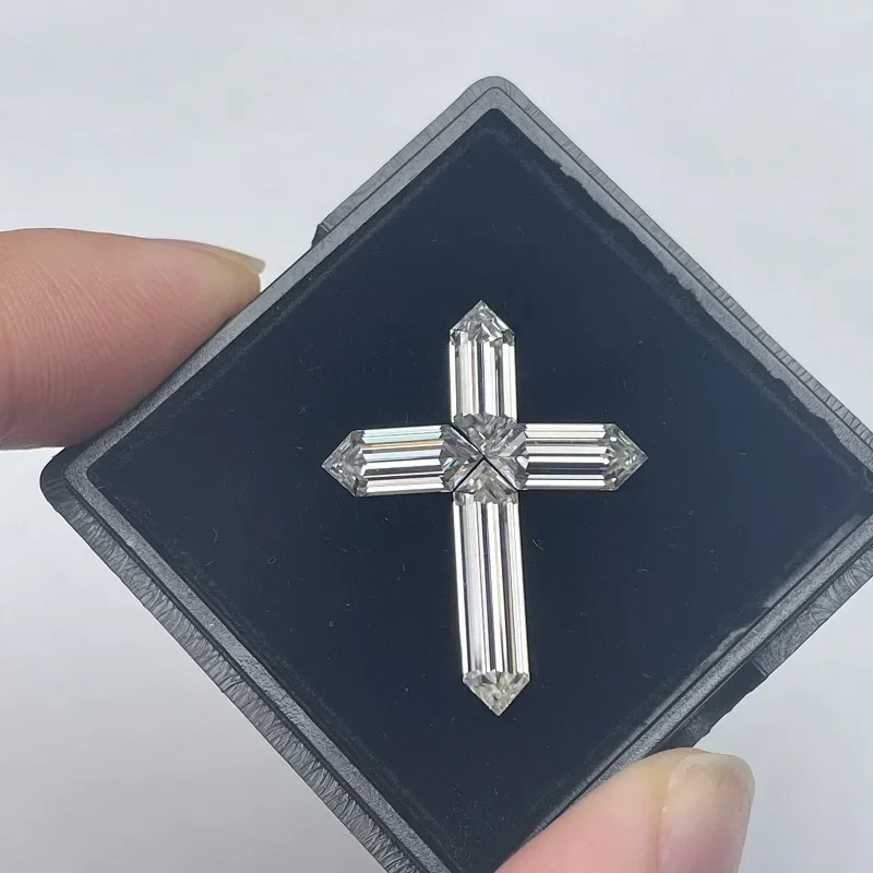 RUIF New Top Quality D Color Moissanite Stone Cross Combination Loose Diamond Gemstone for Men Necklace Jewelry Making Charms