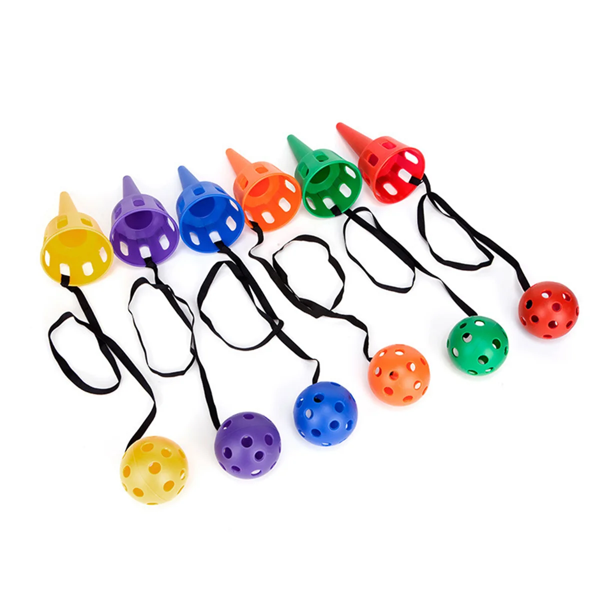 2 Sets of Scoop Ball Toys Throw Chuck Ball Toy Outdoor Activities Ball for Kids (Red and Blue) catch game 6