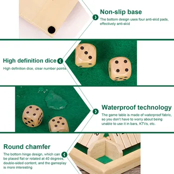 Wooden Number Board Dices Game Set Toy for 4 People KTV Pub Bar Party Supplies Prop 2