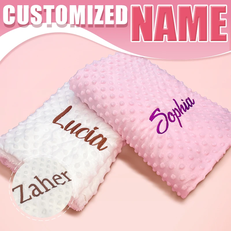 Custom Soft Plush Baby Blanket with Personalized Name - Ideal Newborn Gift