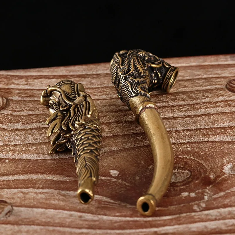 Tobacco Pipe Metal Brass Short Coarse Cigarette Holder Portable Pure Copper Men's Smoking Set Inserted Tobacco Pipe