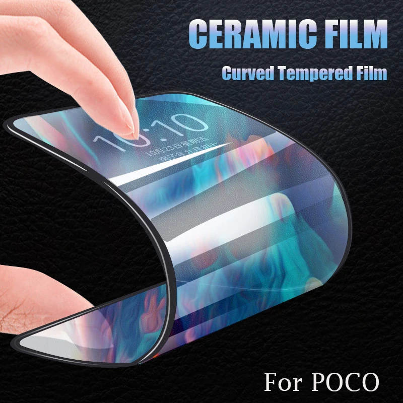 phone tempered glass Mới Gốm Cho Poco X3 NFC Poco X3 Pro Poko X3 F3 M3 M4 Pro 5G Tấm Bảo Vệ Màn Hình đầy Đủ Độ Phủ Siêu Cường Lực Chống Vỡ cell phone screen protector