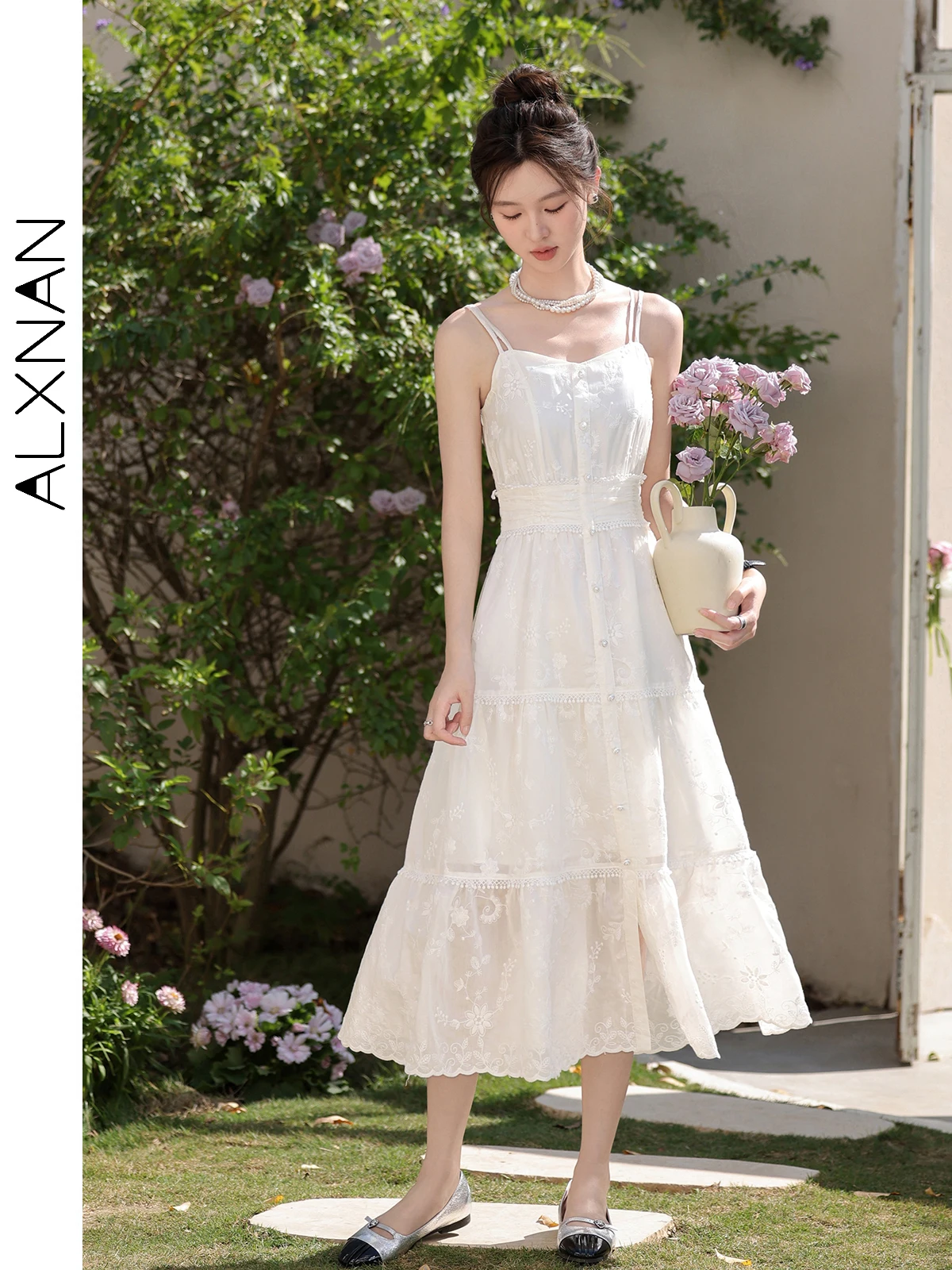 ALXNAN 크롭 블랙 레이스업 니트 가디건, V넥 긴팔 상의, 여성 스웨터 코트 니트웨어, L33837SY, 2024 용수철 여름