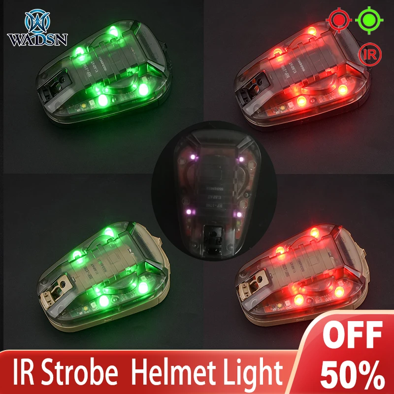 WADSN Airsoft Sport Helmet light STAR GEN 3 Signal Green Red IR Strobe