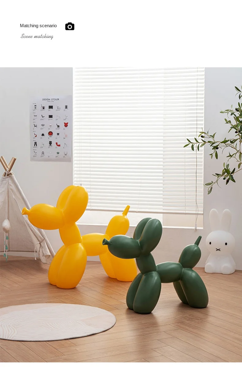 Interior Home Decor Balloon Dog Figurines Nordic Modern Art Resin Animal Figurine Sculpture Statue Home Living Room Decoration tiny mermaid figurines