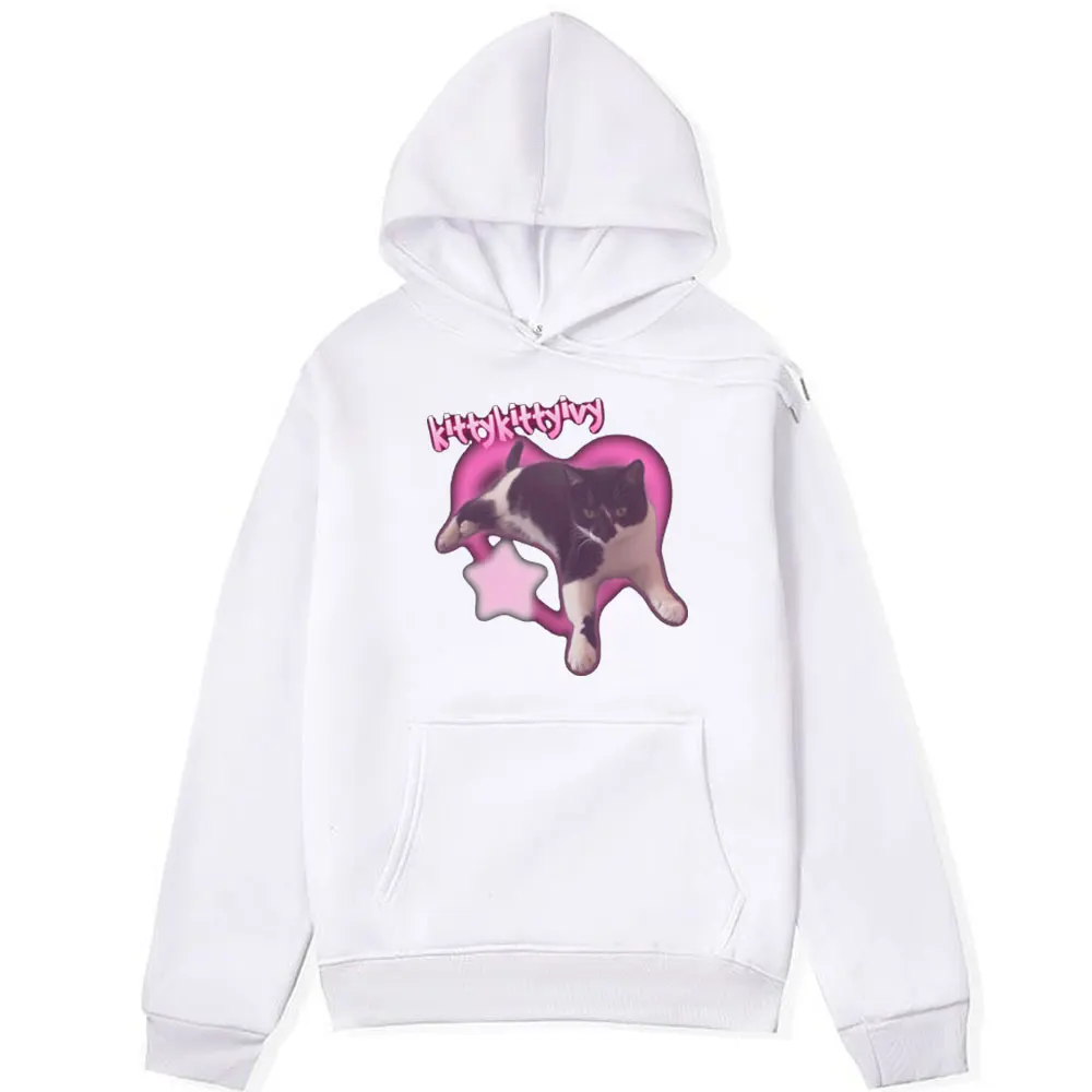 Cat Meme Funny Graphic Hoodie Male Fashion Casual Oversized Sweatshirt Men Women Winter Cartoon Long Sleeve Pullover Hoodies