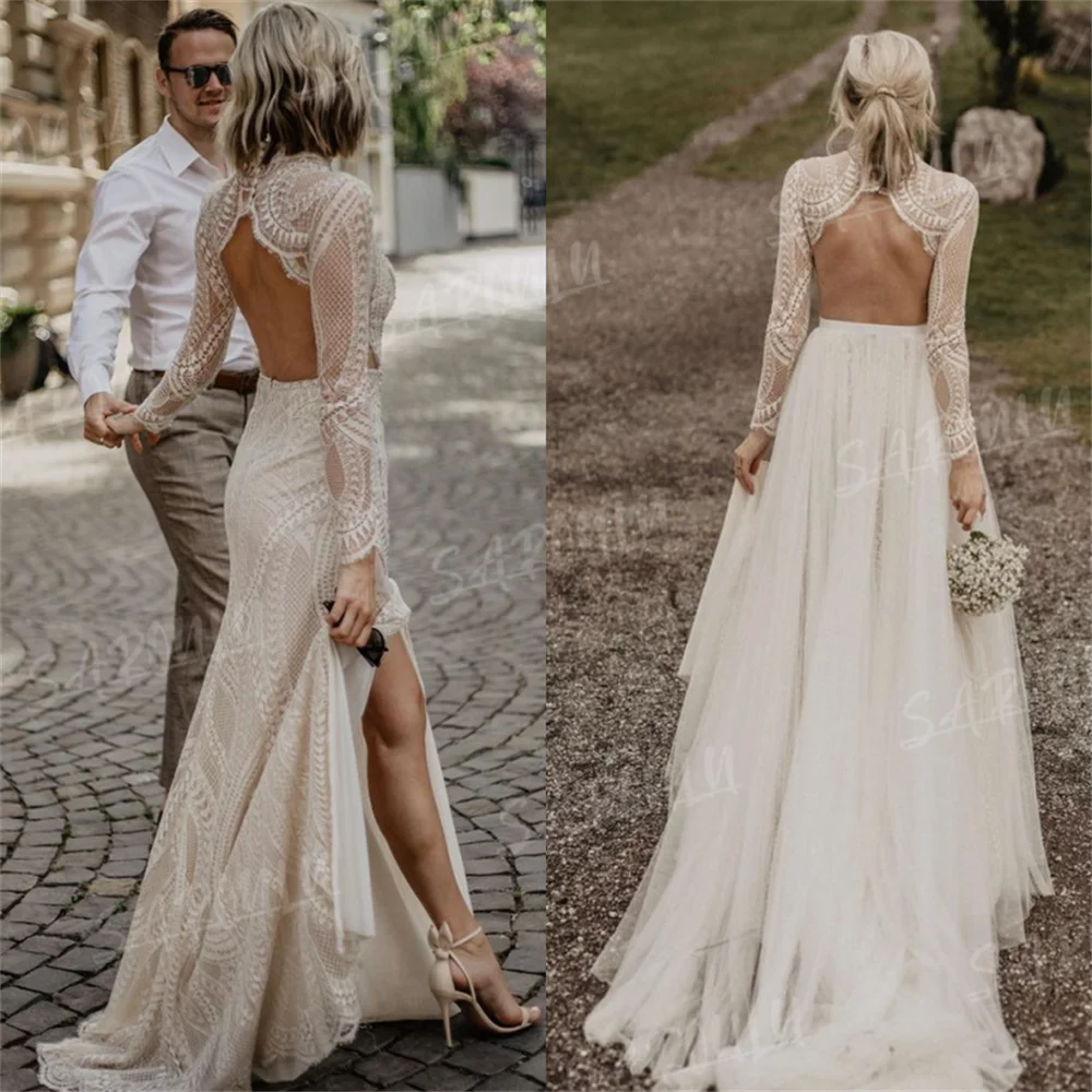 Рисунок 5 - Сексуальное кружевное свадебное платье Бохо с разрезом