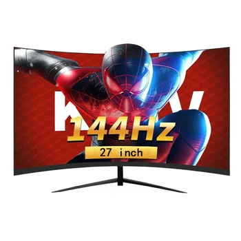 커브드 모니터 게이머 1MS LCD 1920x1080p 모니터, PC 165hz 디스플레이, 컴퓨터용 HDMI 호환 모니터, 27 인치, 144hz