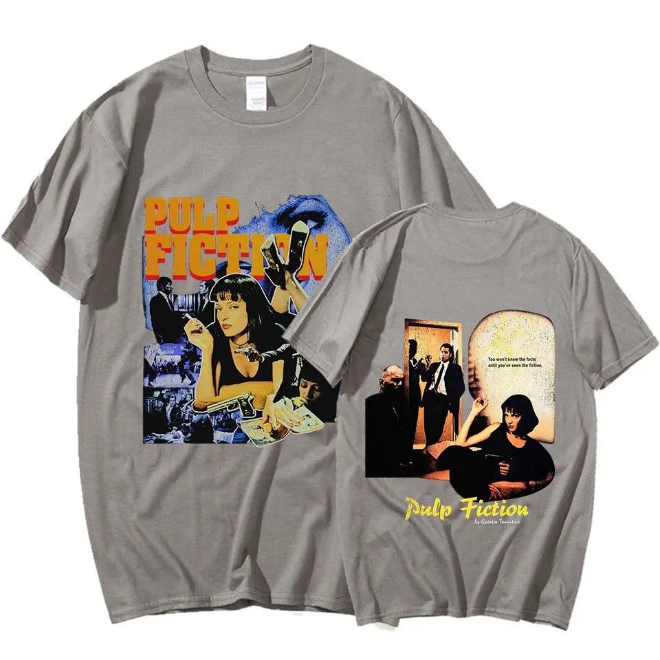 トップス 90s Pulp Fiction T-shirt Pulp Fiction Shirt MENS LARGE L BLACK John Travolta MOVIE 90s