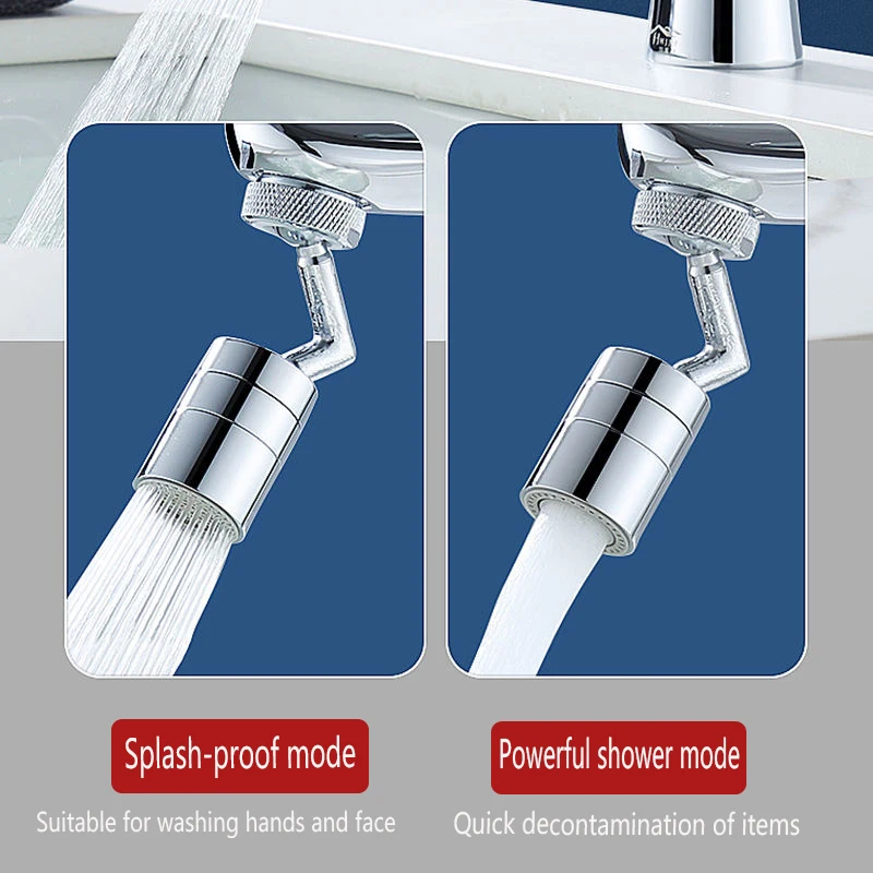 

Универсальный поворотный распылитель для кухонного крана на 720 ° с защитой от брызг, экономит переходник для крана, 4 точки внутренних зубцов на 24 внутренних зубца