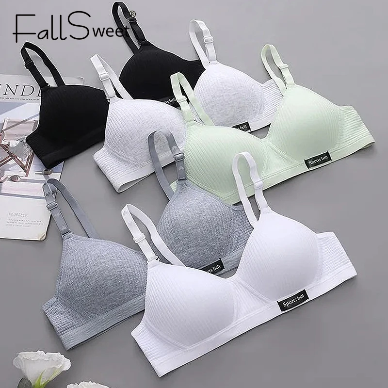 FallSweet Push Up Bra for Women Wireless Cotton Bras Comfortable Solid Color Girls Brassiere Sexy Lingerie 32-38AB 2
