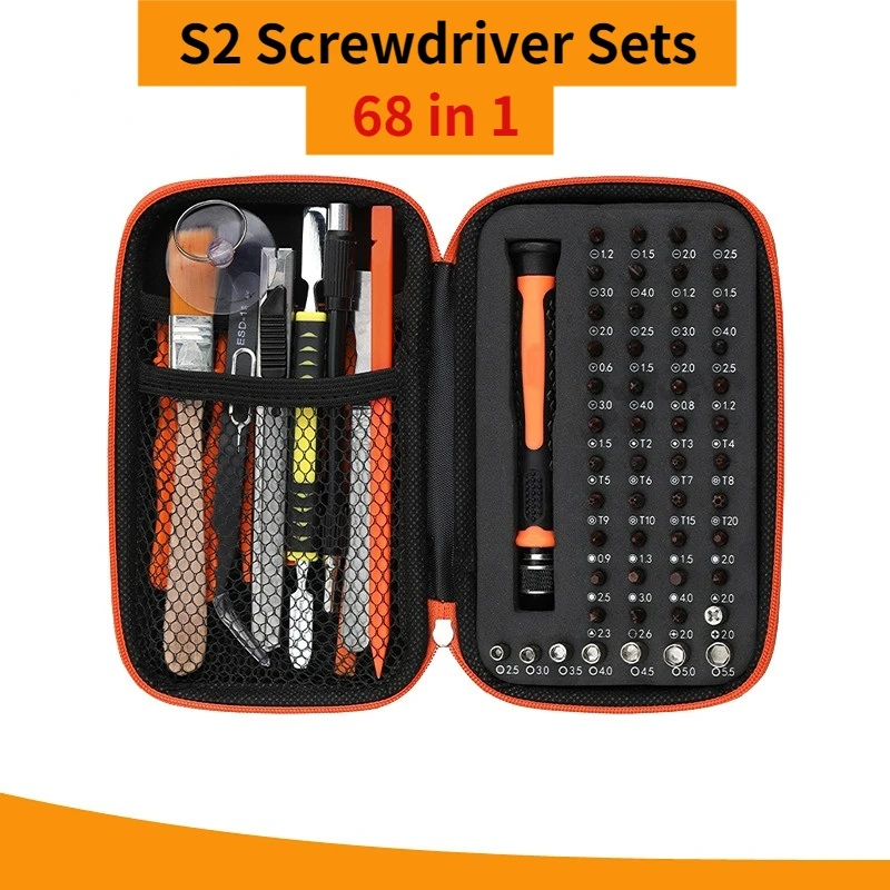 Set Di Cacciaviti 68 In 1 S2 Set Di Punte Per Cacciavite Di Precisione Magnetiche Kit Di Cacciaviti Strumenti Manuali Per La Riparazione Dell'Orologio