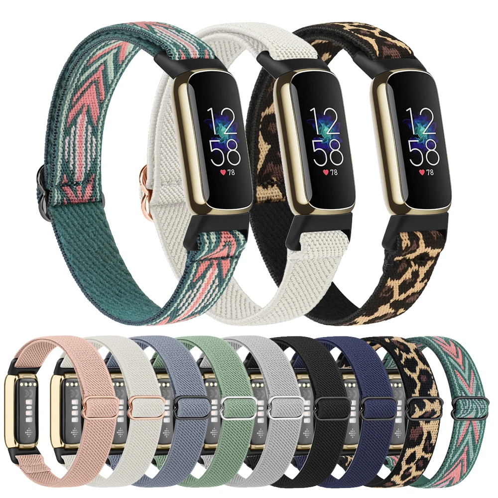 Nylon Elastic Band For Fitbit Luxe Strap Bracelet Replacement For Fitbit Luxe Band Adjustable WristBand Correa Watchband magnetic loop strap for fitbit versa 3 band replacement wristband bracelet for fitbit sense smart watch belt correa