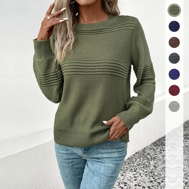 

Women's long sleeved solid color women's sweater