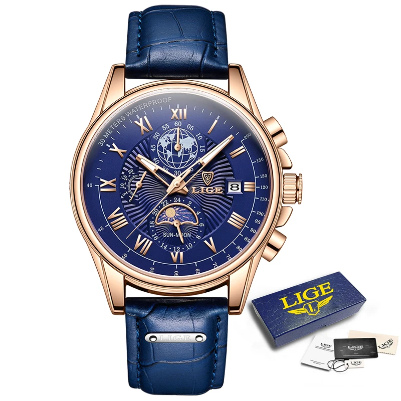 2022 herren Uhren Top Marke Luxus Männer Armbanduhr Leder Quarz Uhr Sport Wasserdichte Männliche Uhr +_voghion.com