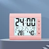 Digital Wall Desk Clock with Temperature Humidity Date Week Large LCD Display Battery Operated Alarm Clock for Bedroom 3