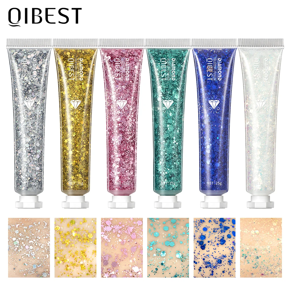 Eye Glitter Nail Hair Body Face Glitter Gel Sets Art Flash Heart Loose Sequins Cream Festival Glitter Decoration Party Festival 2