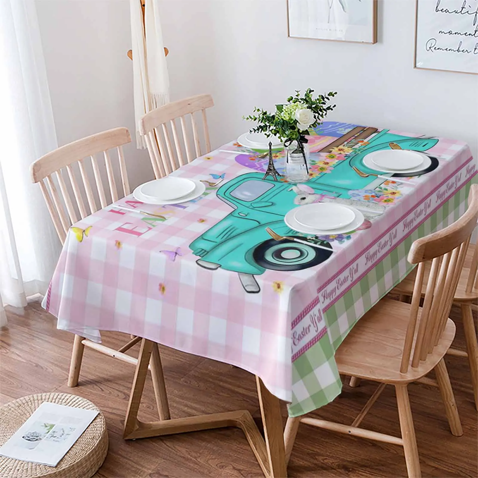 Пасхальный автомобиль яйцо Кролик цветок бабочка клетчатая искусственная