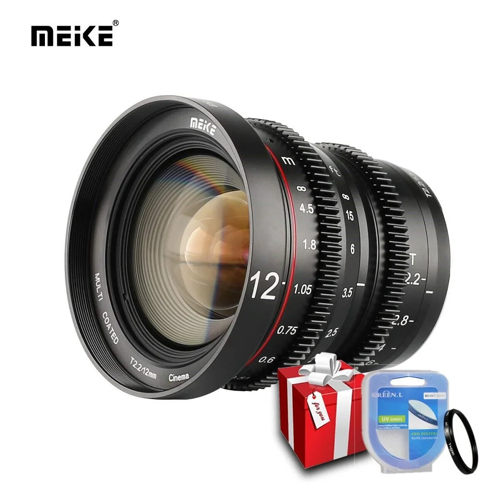 Meike 12Mm T2.2 Messa A Fuoco Manuale Lente Cine 4K A Bassa Distorsione Per Olympus Panasonic Lumix M4/3 Mft Bmpcc 4K Zcam E2 Gh5 Gh6 Om-1