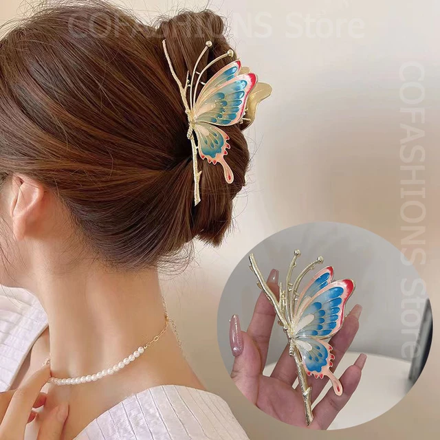 Korean version of the new small fragrance bow hairpin hair accessories back  head fabric diamond spring clip top clip hair pins - AliExpress
