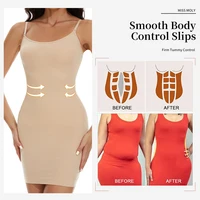 Slip de contrôle Shapewear sans couture pour sous les robes femmes corps lisse Shaper contrôle du ventre complet Slip minceur Cami Slip 4