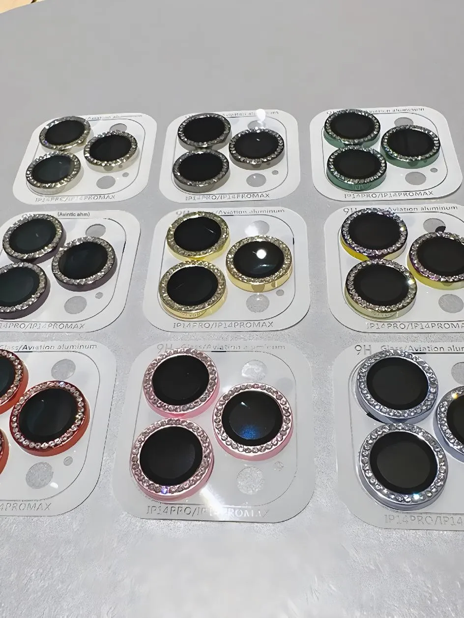 Luxury Diamond Glitter Camera Lens Protector Case with Glass Cover