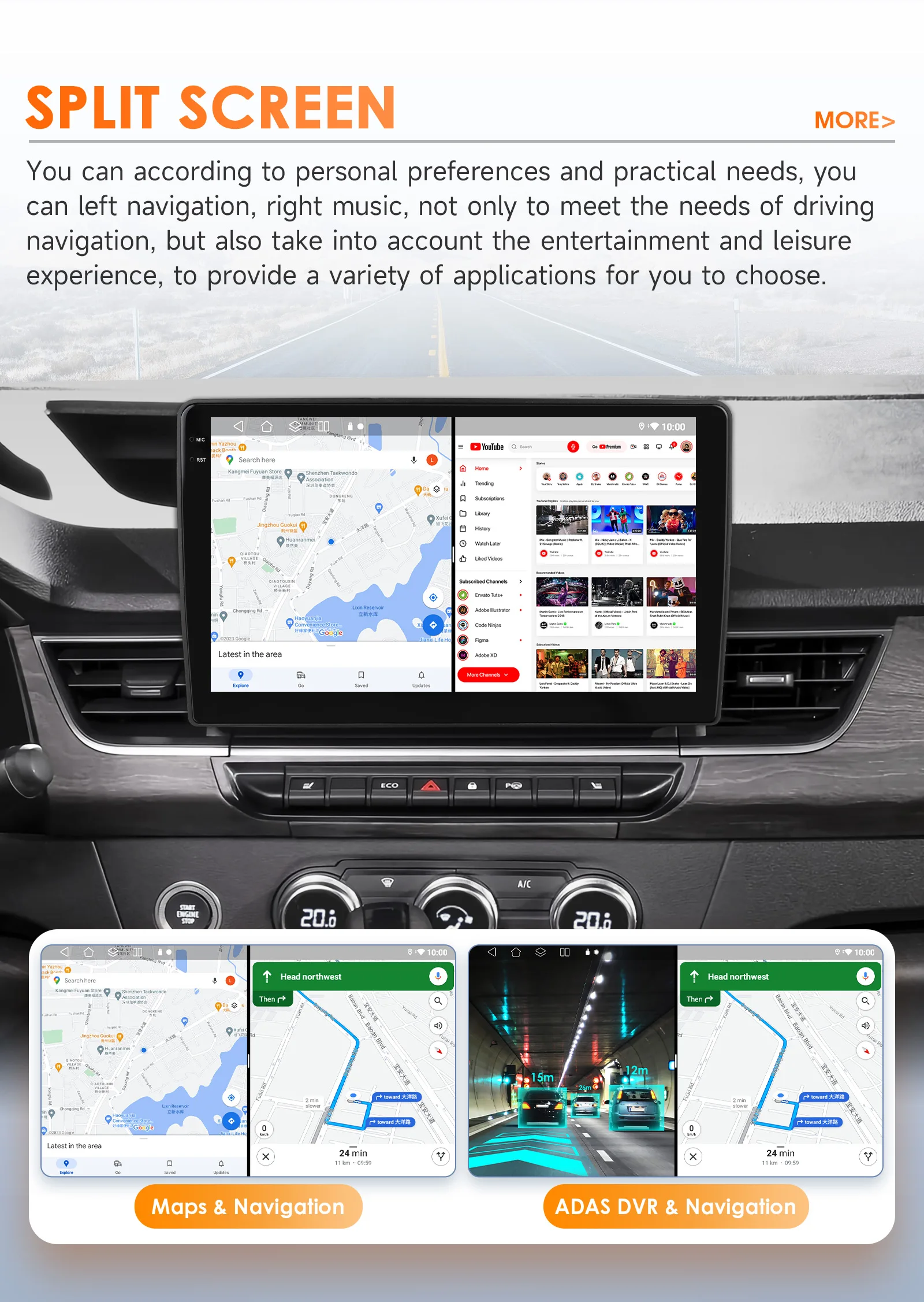 Hizpo 10,1 "Android 14 Autoradio Für Renault Kangoo 2019 - 2025 Multimedia Video Player GPS Carplay Auto KEINE 2DIN DVD Head Unit – Detail 36