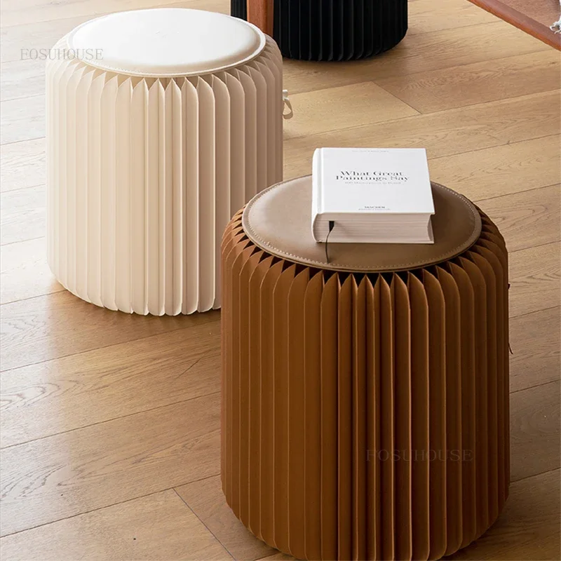 

Modern Creative Paper Stool Folding Stools Multifunctional Portable Fashion Small Round Stool Folding Banquinho Folding Stool