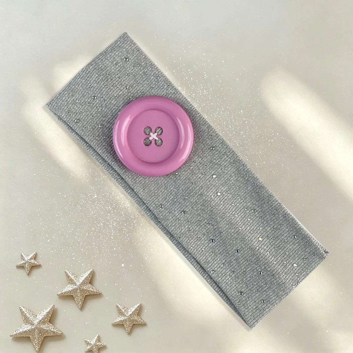 Retro Polka Dot Button Headband – Fashionable Y2K French Hair Accessory