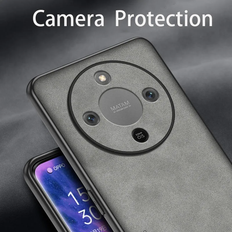 Luxury Retro Leather Skin Feel Shockproof Matte Silicone Case Cover
