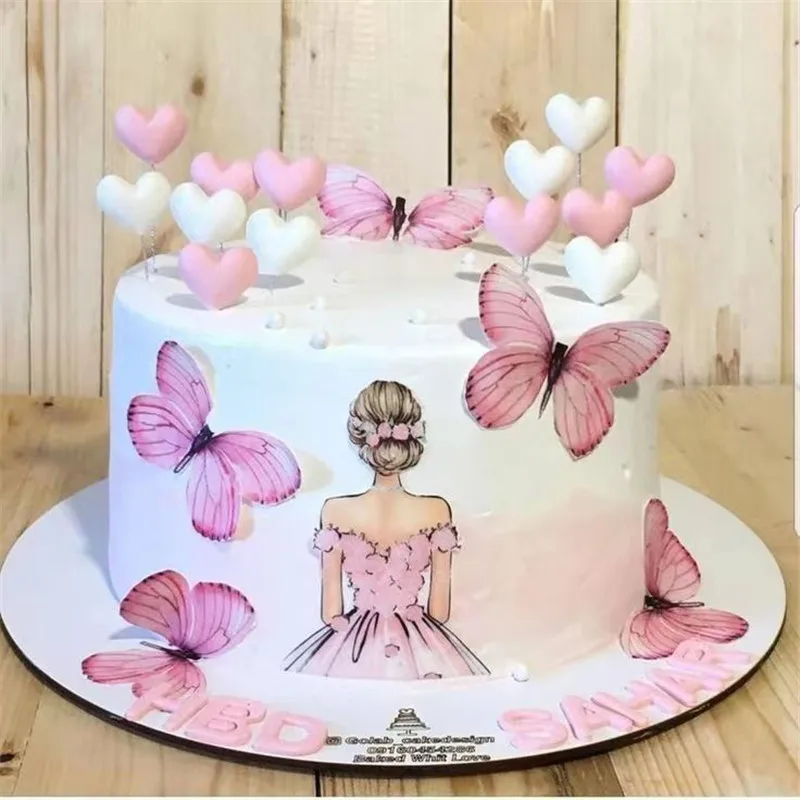 Cake Topper cake topper cupcake supplies cake decoration Happy birthday butterfly cake topper flags cupcake toppers sweety wedding bride baby shower party cake Diy baking mariage decor