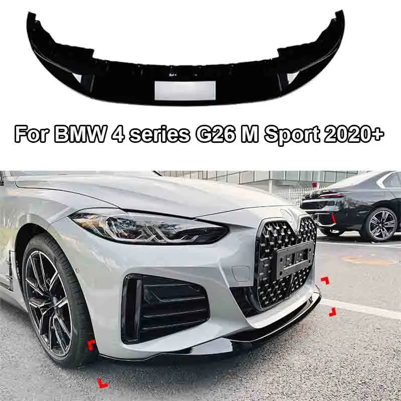 

Car lower Front Bumper chin Lip Splitter Diffuser Body Kits For BMW 4 series G26 M Sport 2020+ Spoiler Bumper Guard Protector