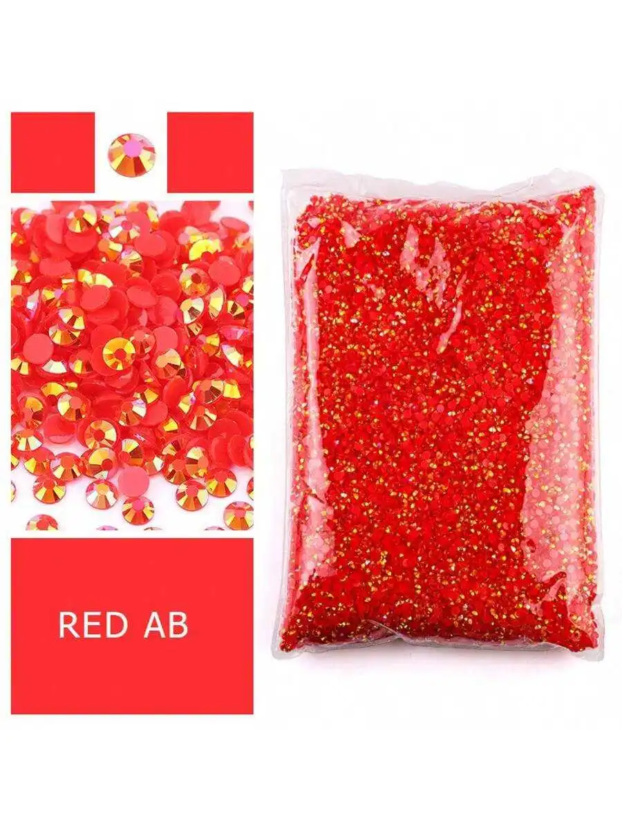 Wholesale Jelly Color Transparent AB Faceted FlatBack Resin Rhinestones for Nail Art and Garment Decoration