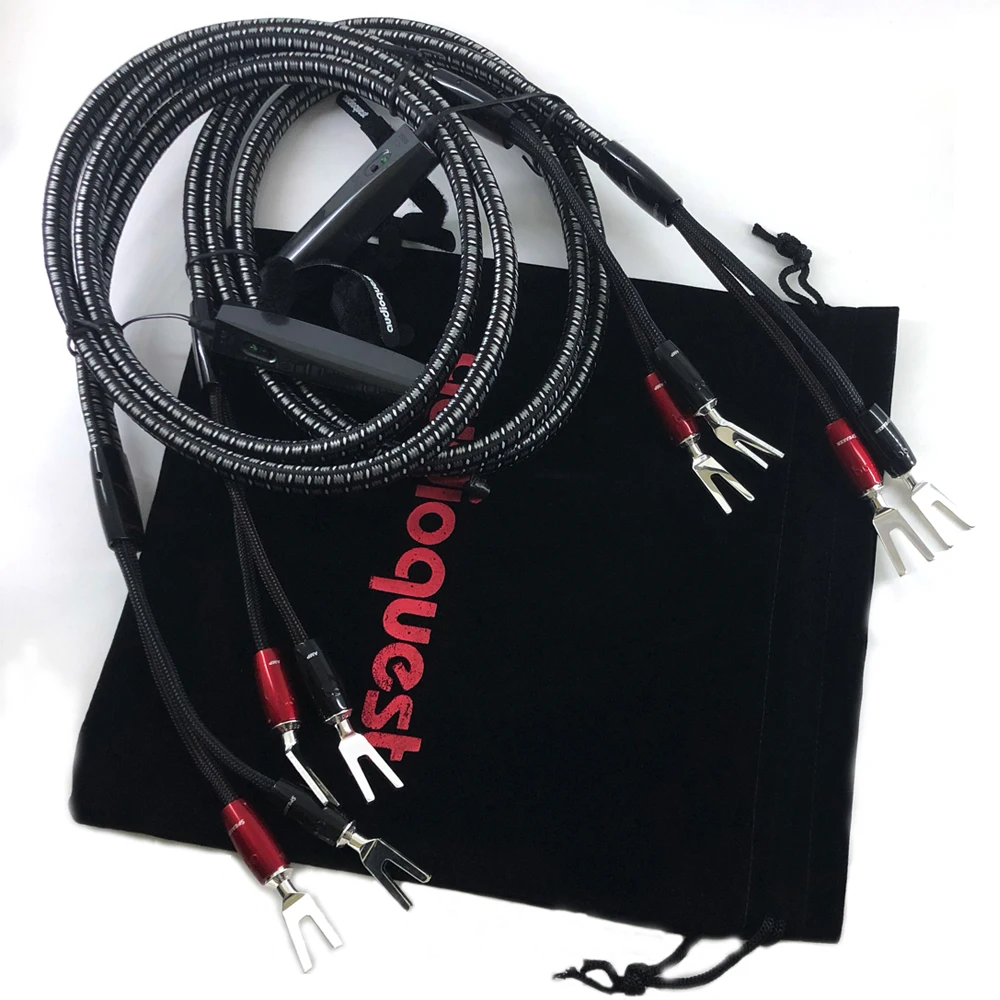 K2 Speaker Cable Banana Plug Solid PPS Silver Bi-wire HiFi Audio Line Y Spade Connector