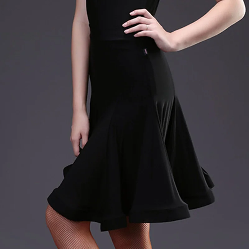 

2022 New Women Black Latin Dance Skirt Adult Latin Ballroom Salsa Tango Rumba Cha Mermaid Skirt Latin Dance Wear Woman