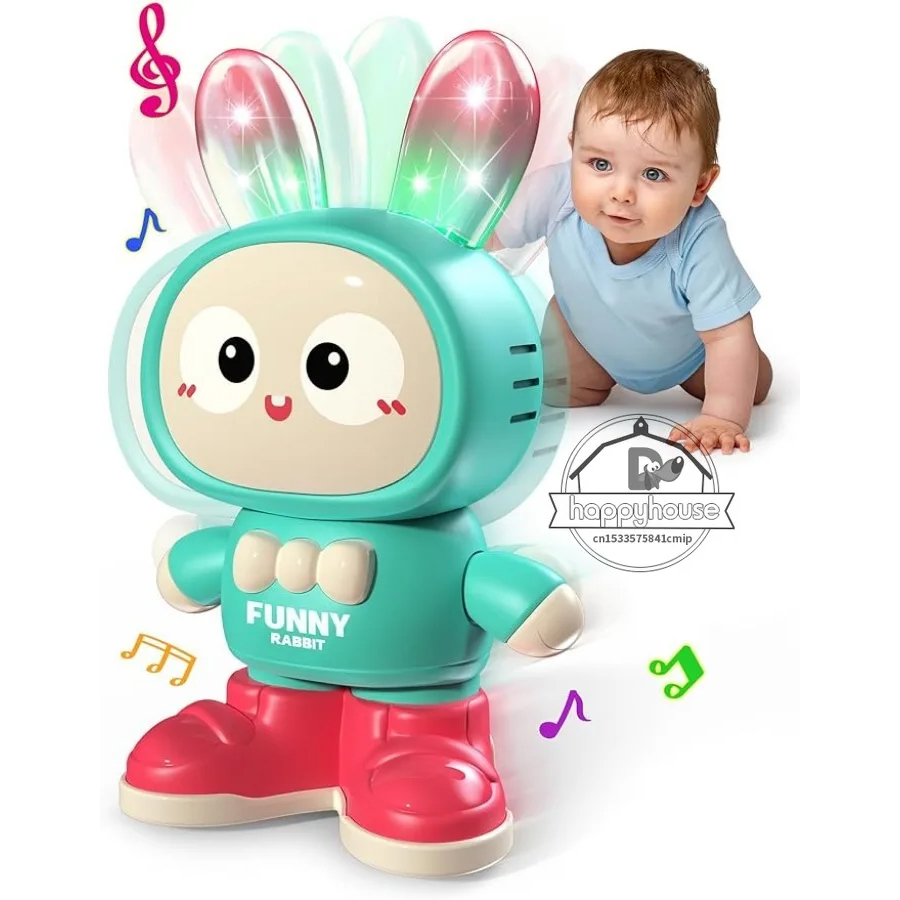 Crawling Rabbit Baby Toy for Infant Cute Dancing Walking Moving Baby Sensory Toy with Light Up Music for Boys Girls Toddler 0 12