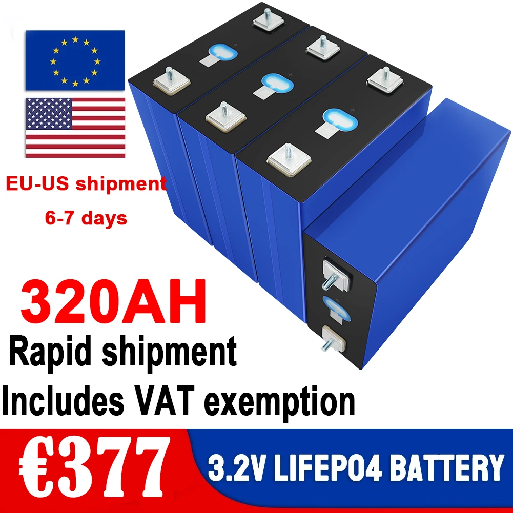 

320AH 3.2V 12V Lifepo4 300ah 31ah 280ah Battery Pack LF280 Grade A Lipo Lithium Phosphate Prismatic Solar System Batteries CellS