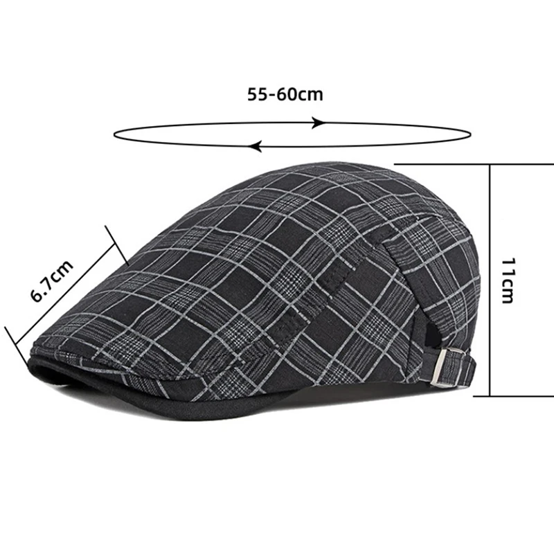 Fashion Fine Stripe Lattice Berets Hat Women Men Spring Summer Plaid Visors Red Green Blue Duckbill Herringbone Flat Cap newsboy beret