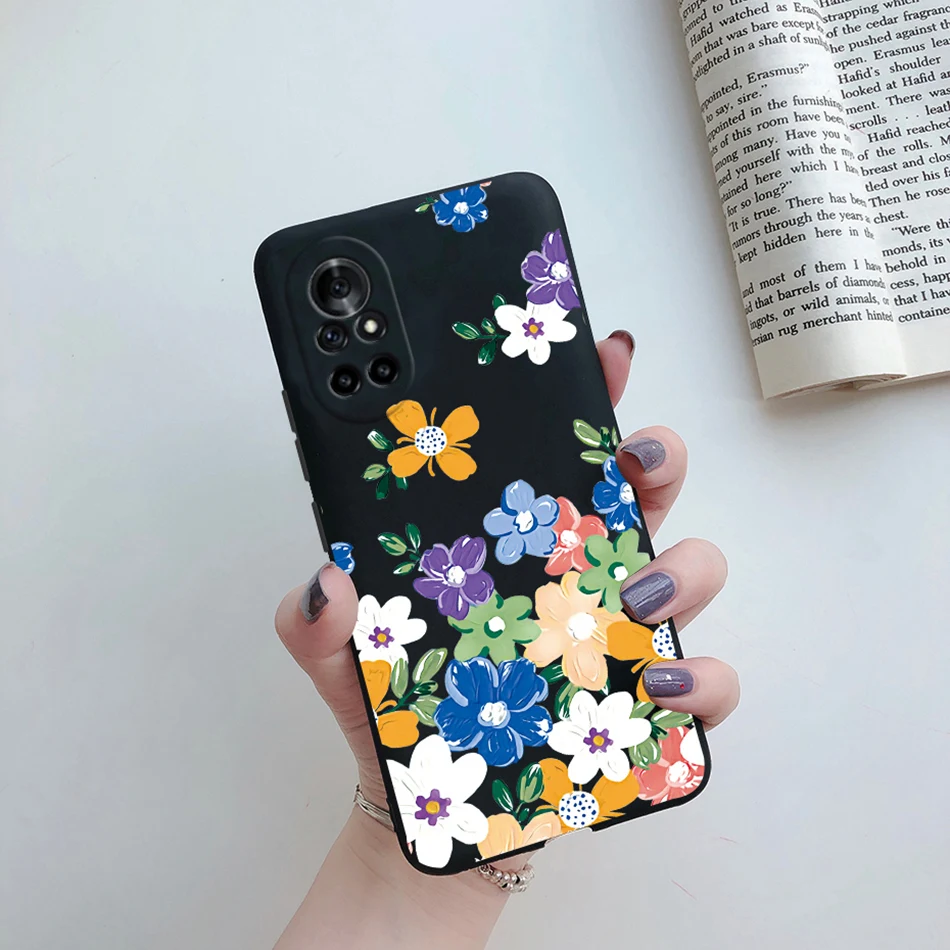 Floral Cat Cartoon Silicone Phone Protector Case - Stylish Back Cover