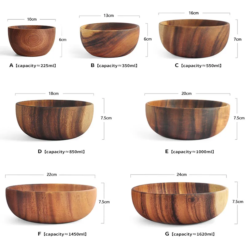 Japanese Retro Wood Bowl Solid Wood Basin Super Large Washbasin Wooden Salad Bowl Lamian Noodles Fruit Dry Food Shall