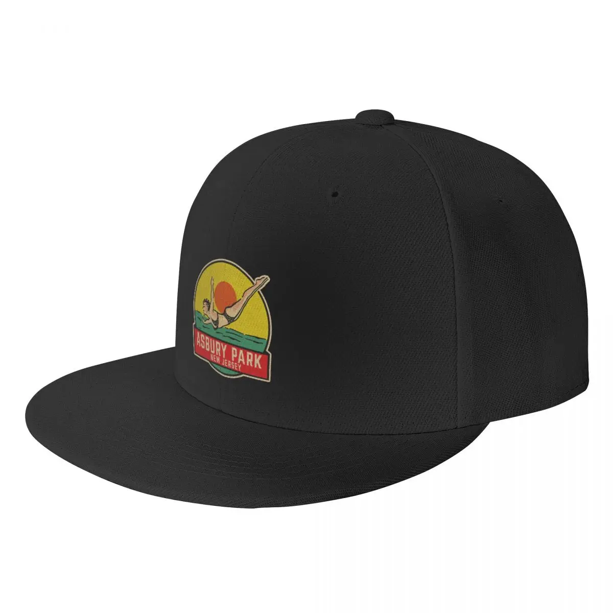 

Vintage Asbury Park Travel Decal Baseball Cap Hat Man Luxury Luxury Brand Elegant Women's Hats Men's
